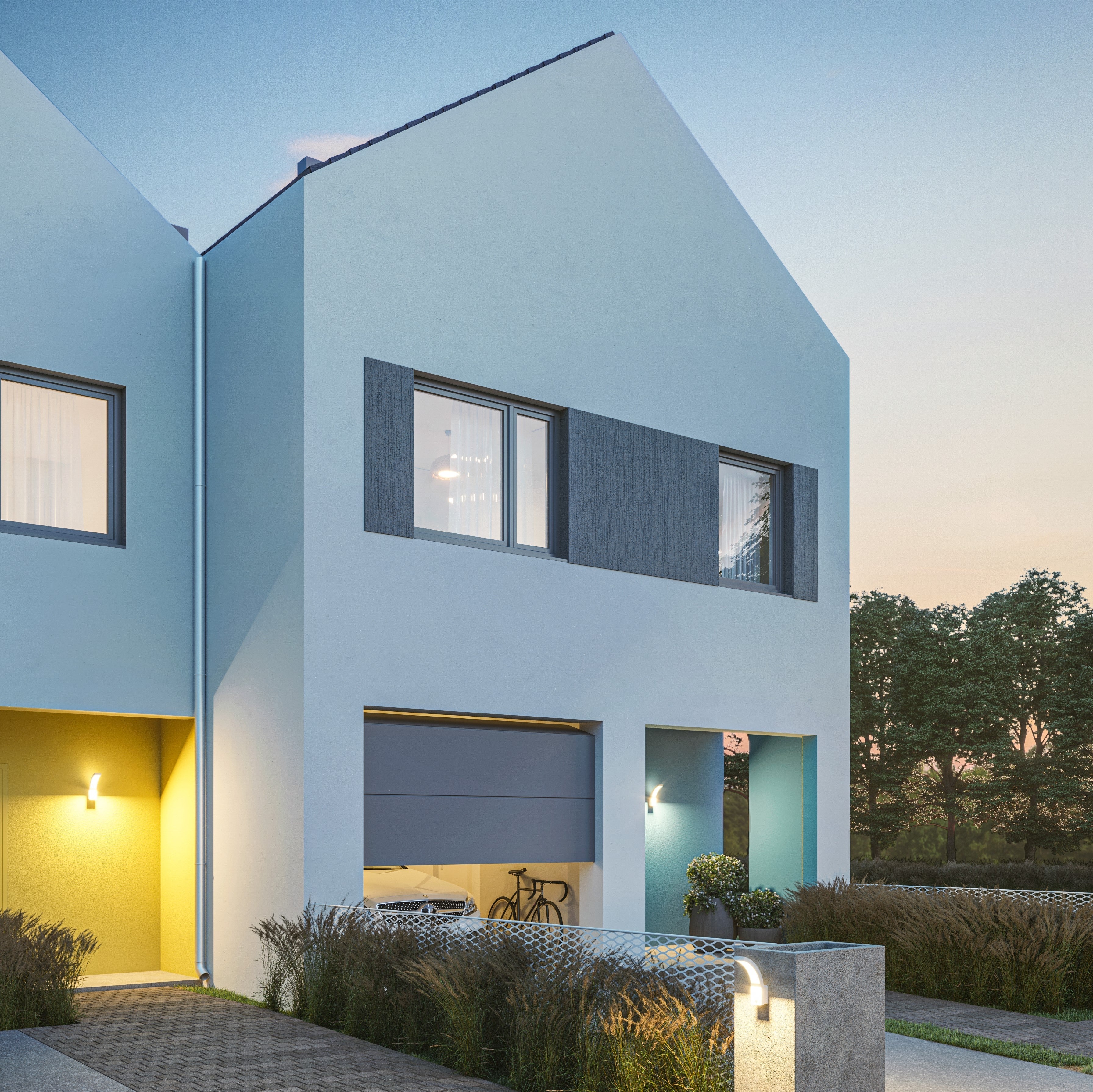 Paris has been designed for use outdoors. It features IP code IP54, which means that the light is protected from dirt and moisture. This LED outdoor wall light is simple and modern in design to create a minimalist light. The LEDs are housed behind an opal white panel made of polycarbonate.