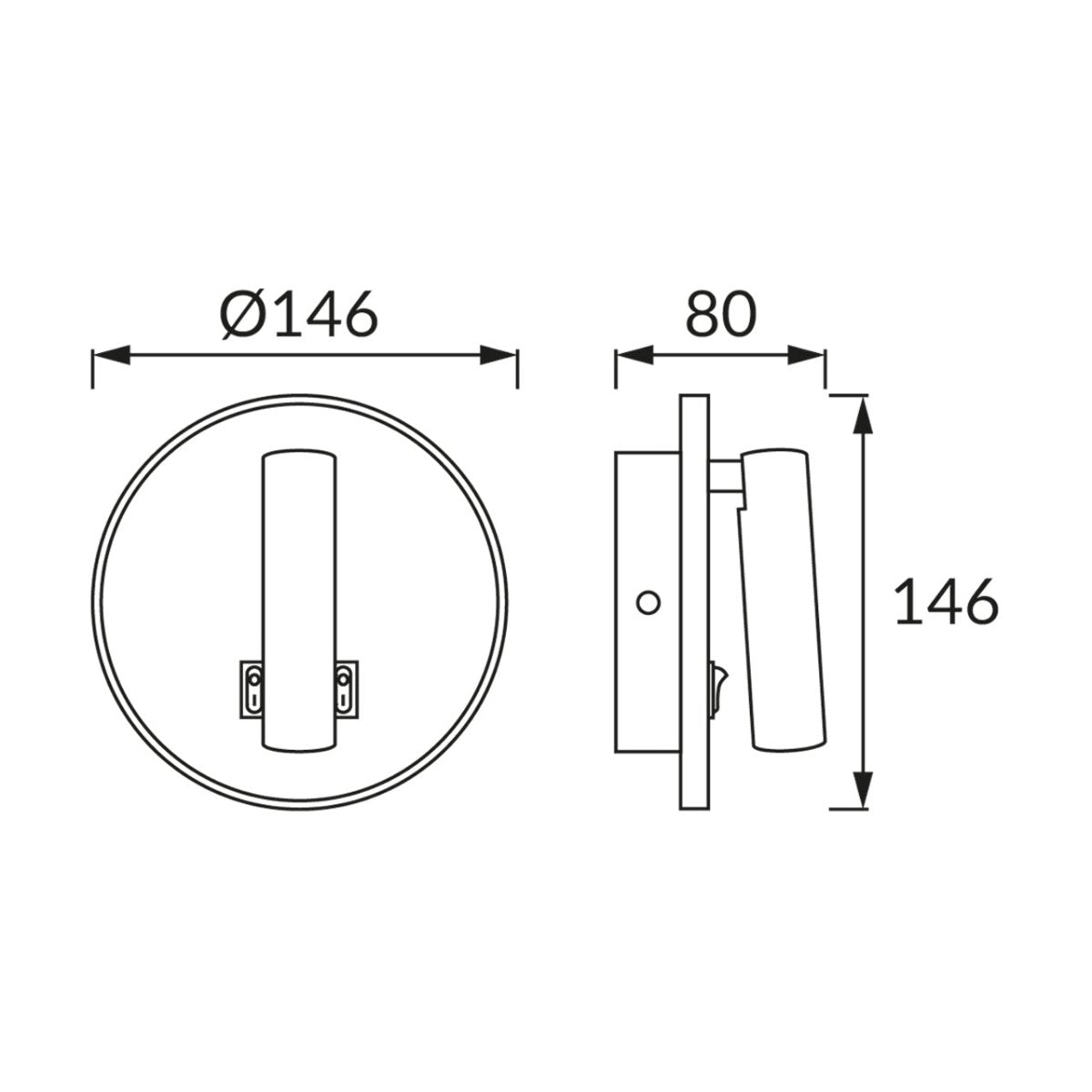 CGC JONES White Round LED Wall Light With LED Halo Edge