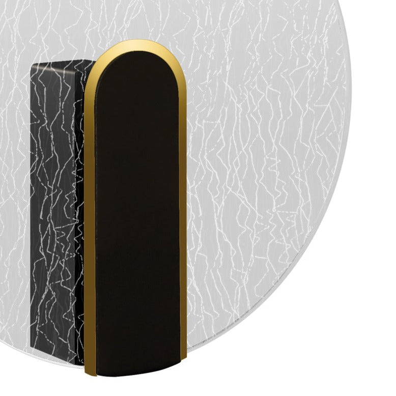 CGC CRACKLE Indoor Round LED Wall Light Black Gold and Crackle Glass Effect 6W 4200k Natural White 730lm