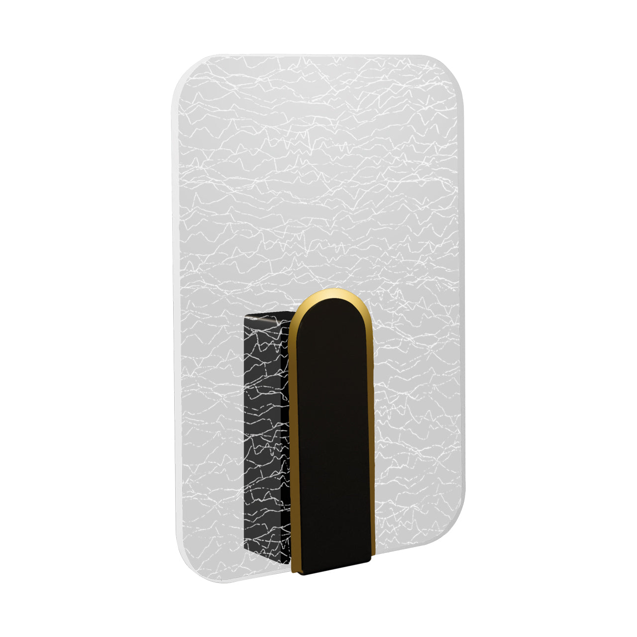 CGC CRACKLE Indoor LED Wall Light Black Gold and Crackle Glass Effect 6W 4200k Natural White 730lm