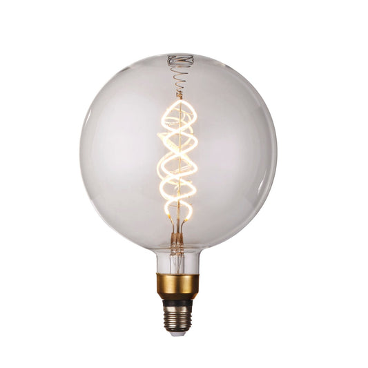 Our Large clear glass filament E27 LED Bulbs provide a unique aesthetic, blending seamlessly into many decors. Our anti-glare round globes give off a warm white light that creates a subtle ambiance for a vintage look. With low glare and maximum style, this energy-saving lamp is perfect for exposed lighting designs. 