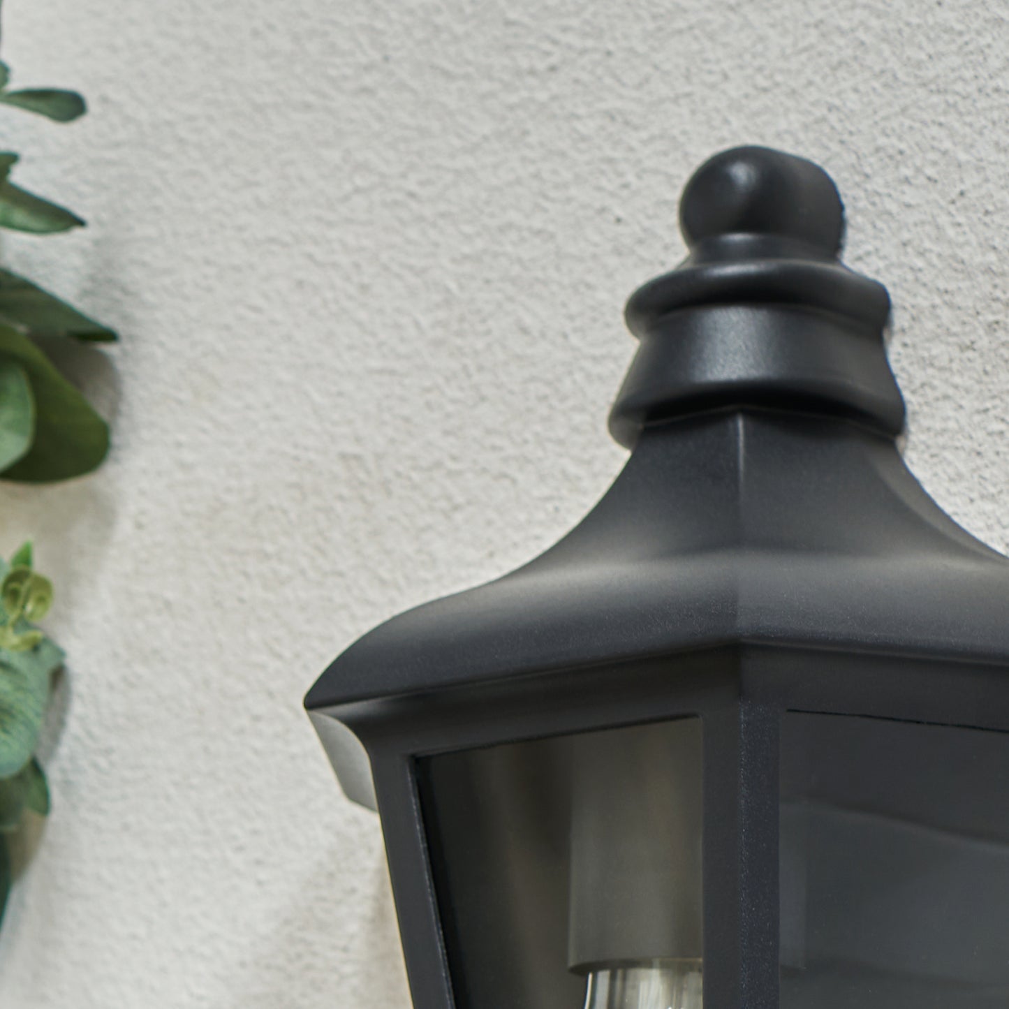 CGC JIMI Black Outdoor Half Wall Lantern Light with PIR Motion Sensor