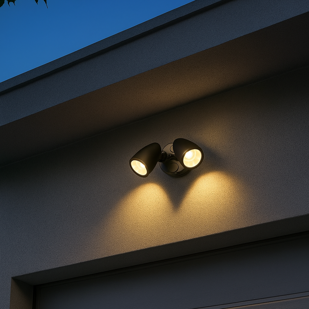 CGC MARTHA II Black Double Floodlight LED Outdoor