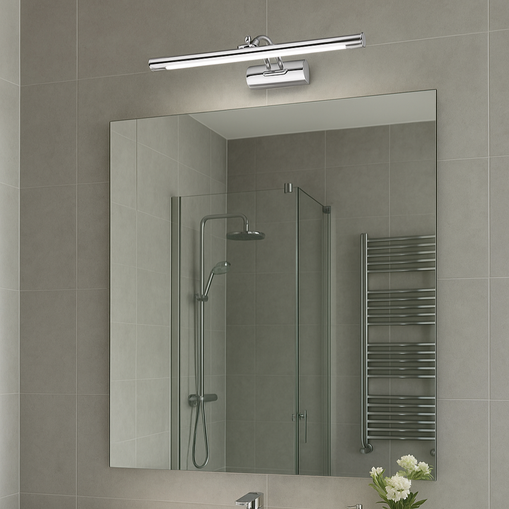 CGC MILLS Chrome IP44 Bathroom Over Mirror Wall Light With Switch