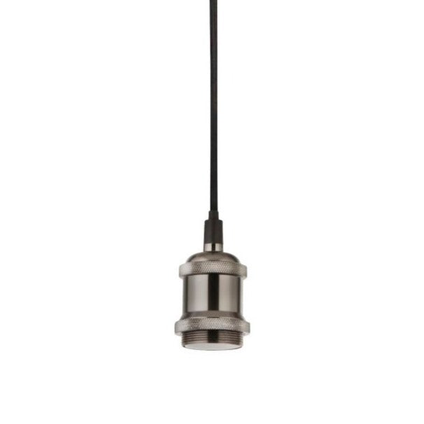 Finding a pendant light that matches your individual style and taste can be difficult. Thanks to CGC CASSIE satin silver 1.5m adjustable E27 ceiling pendant and matching ceiling Rose, you can customize a light fixture to perfectly match your decor. Beautifully etched detailing sets this ceiling pendant above the rest it also comes with a matching ceiling rose and braided fabric black cord.