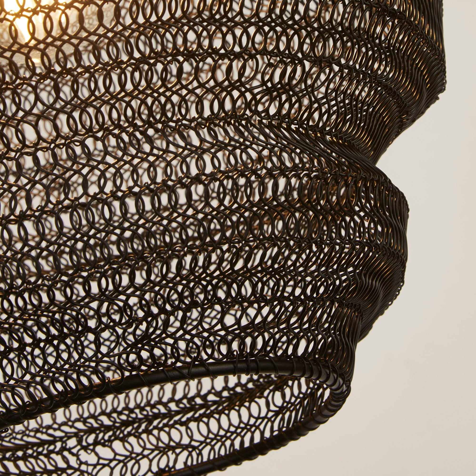 CGC CASABLANCA Medium Black Mesh Moroccan Metal Ceiling Pendant Light and Lamp Shade