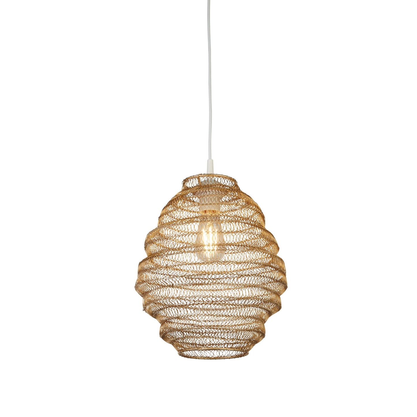 CGC CASABLANCA Medium Matt Gold Mesh Moroccan Metal Ceiling Pendant Light and Lamp Shade