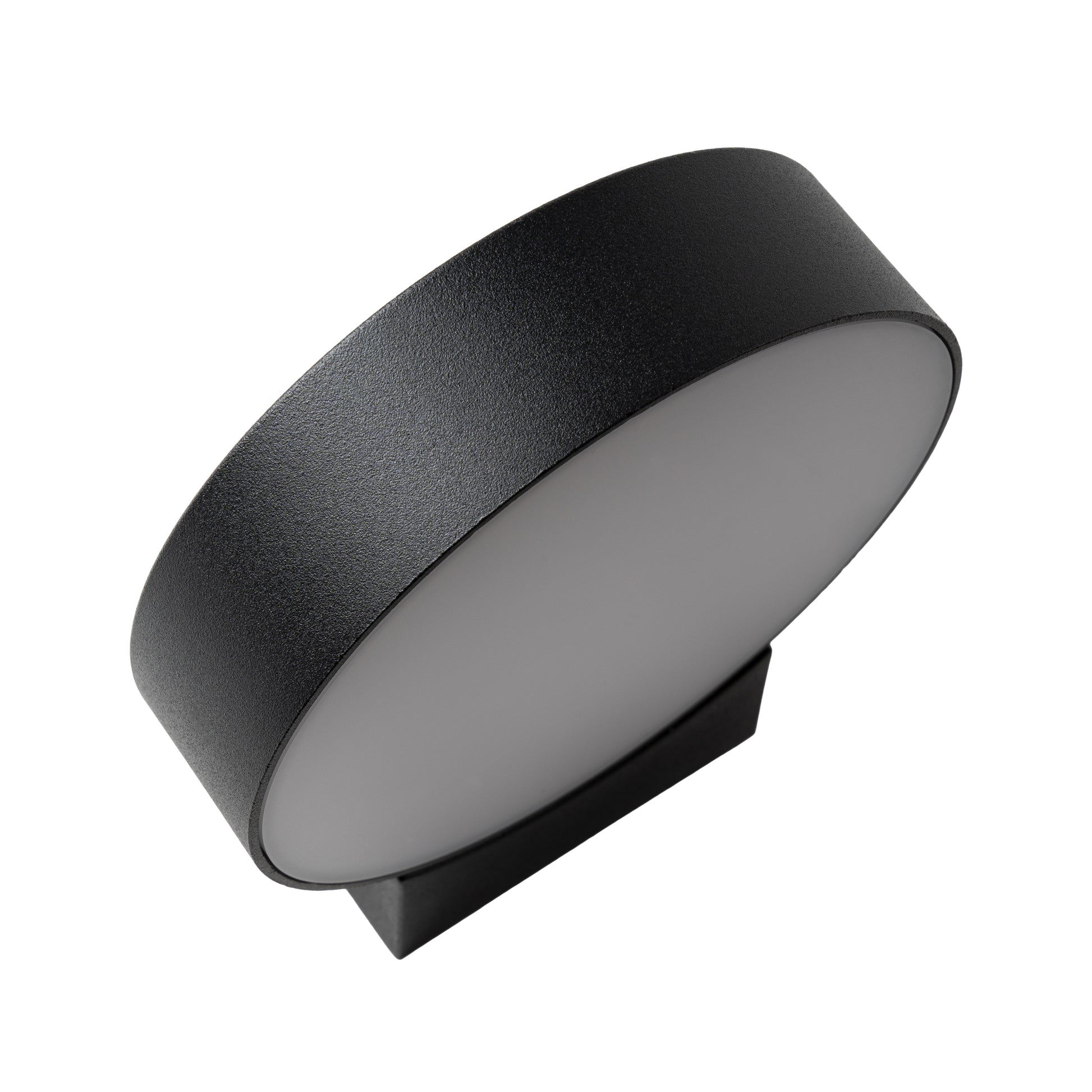 Our Darcy black die cast aluminium wall mounted round outdoor light with built in LED's would look perfect in a modern or more traditional home design. Comes with an adjustable head to allow you to angle the light output to your desired look.