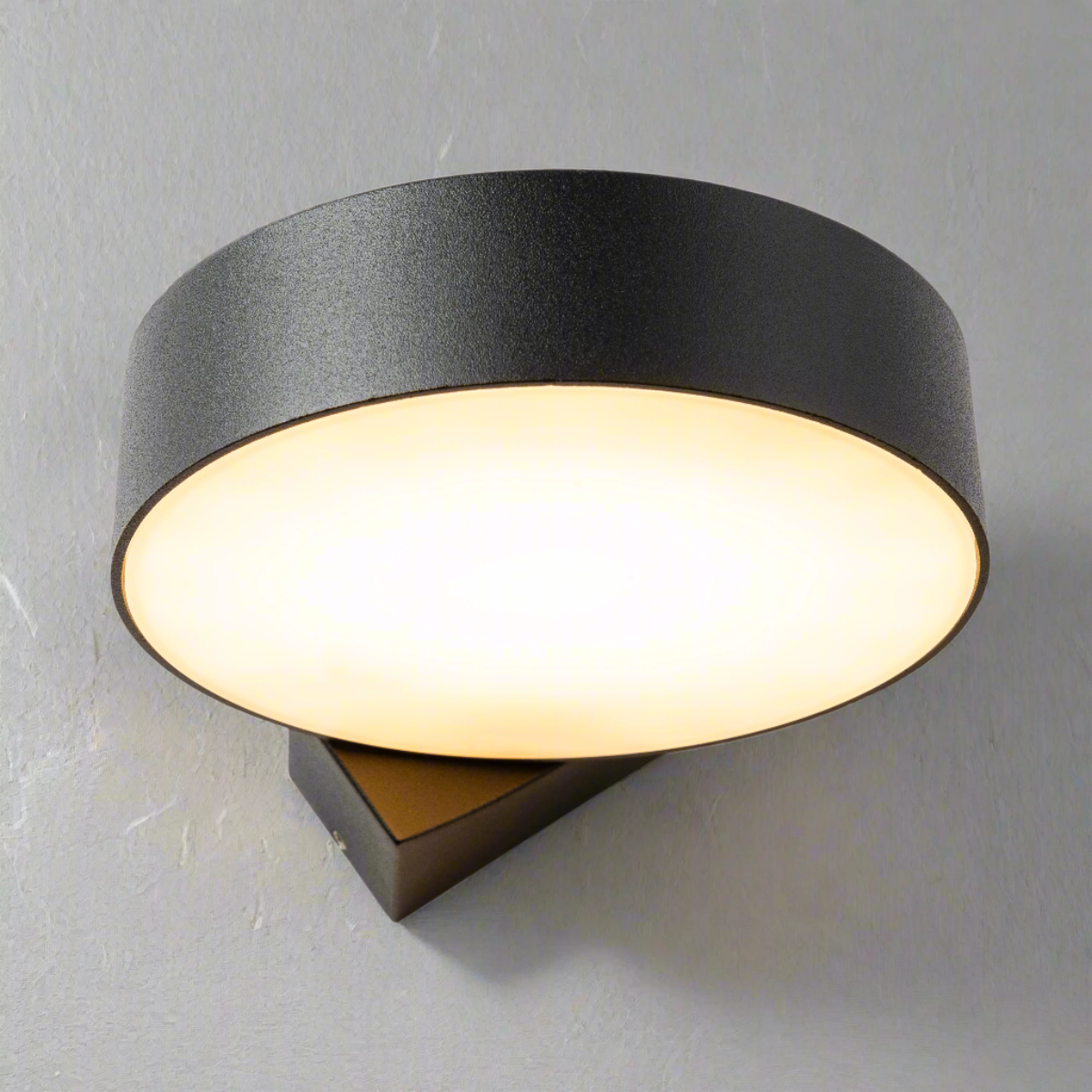 CGC Darcy Black Adjustable Round LED Outdoor Wall Light 3000k Warm White IP54