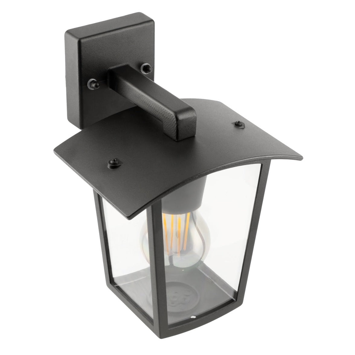 If you’re looking for a modern take on a traditional outdoor wall light, this black lantern wall light with clear diffuser is perfect for adding style and protection for your home. This classic design with a contemporary twist, styled with a metal lantern shape and fitted with clear polycarbonate diffusers that allows the light to shine effectively. This product also contains an imposing black finish, making it ideal for any home design - adding a statement to any wall it fits in
