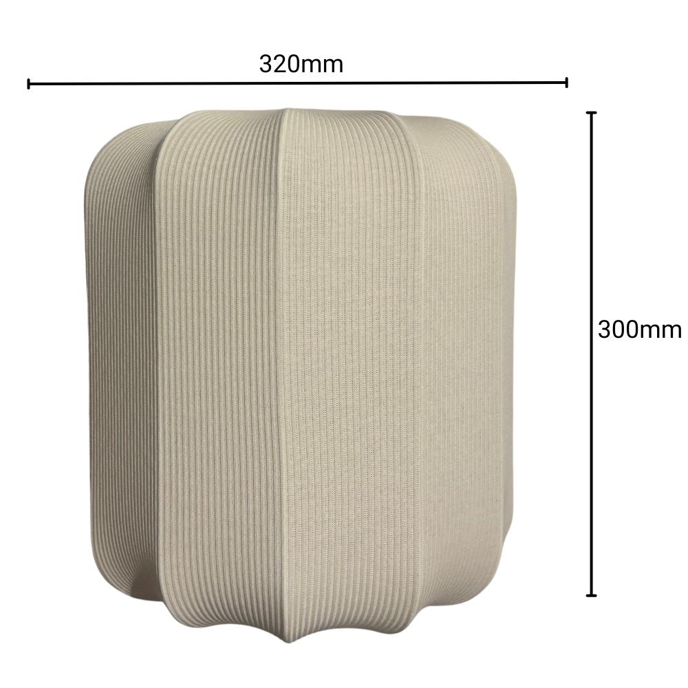 CGC LILA Cream Cylinder Ribbed Stretch Cotton Fabric Lampshade