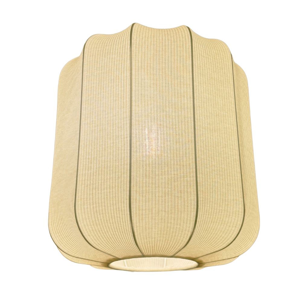 CGC LILA Cream Cylinder Ribbed Stretch Cotton Fabric Lampshade