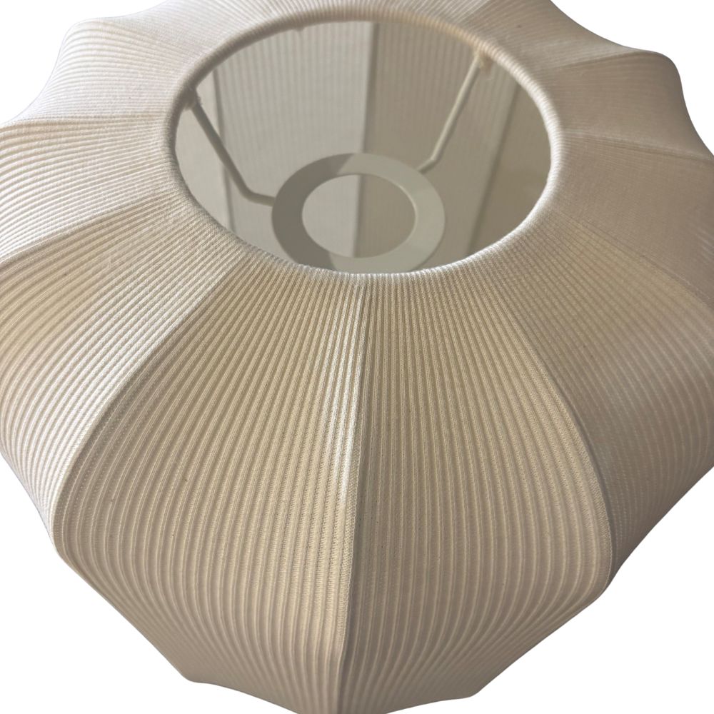 CGC LILA Cream Cylinder Ribbed Stretch Cotton Fabric Lampshade