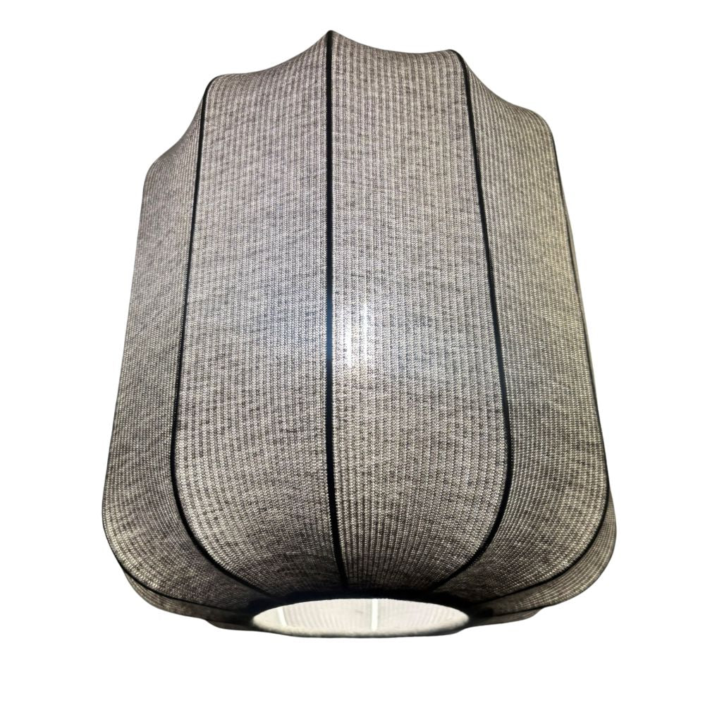 CGC LILA Grey Cylinder Ribbed Stretch Cotton Fabric Lampshade