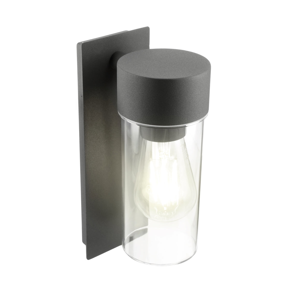 If you’re looking for a modern take on a traditional outdoor wall light, this anthracite wall light is perfect for adding style and protection for your home. This classic design with a contemporary twist, styled with a metal square backplate and fitted with a clear cylinder diffuser that allow the light to shine effectively.