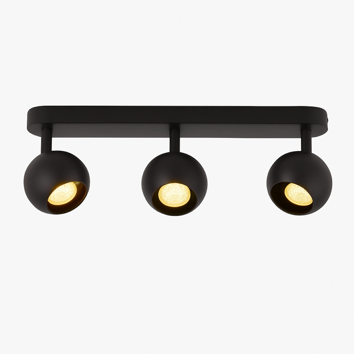 CGC NIEVE Matt Black Triple Three Head GU10 Ceiling Surface Spot Light Round Head