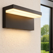 CGC DALLAS Black Rectangular Outdoor Wall Light LED Opal Diffuser 3000k Warm White IP65