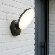 CGC EZRA Slim Round Black LED Outdoor Wall Light 10W 1000lm 4000k Natural White LED