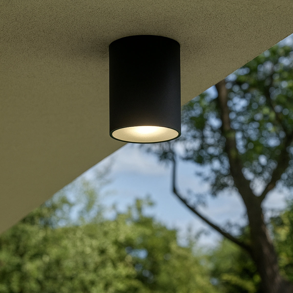 CGC LEN Round Dark Grey Anthracite Outdoor Surface Mount Downlight