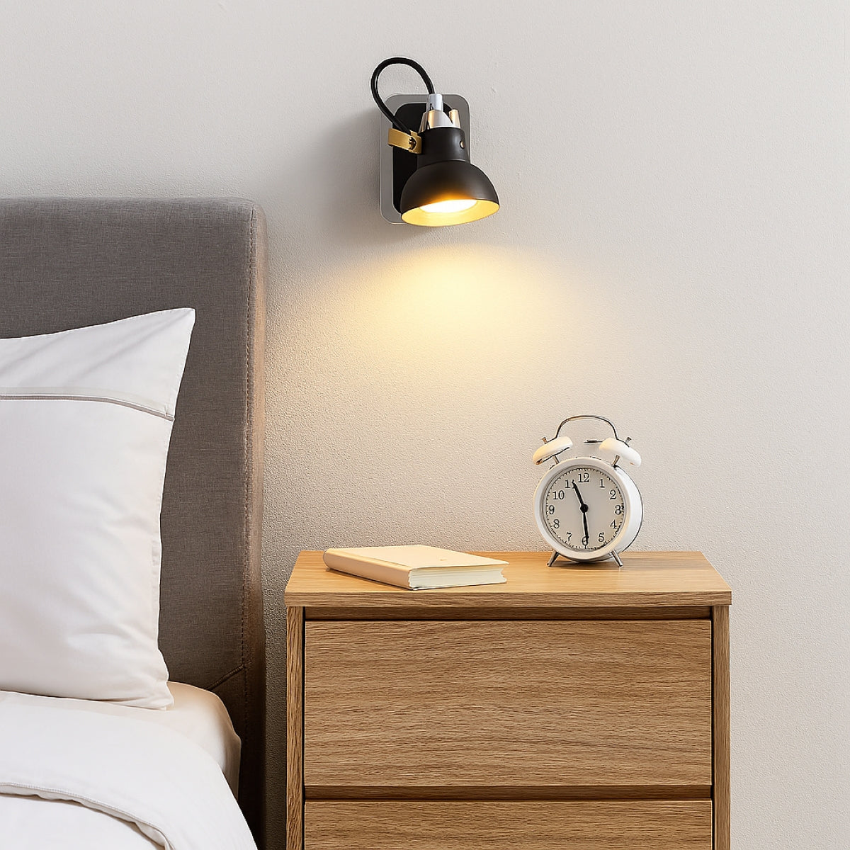 CGC SAFF Black Adjustable Wall Ceiling Light With Gold & Chrome Detail