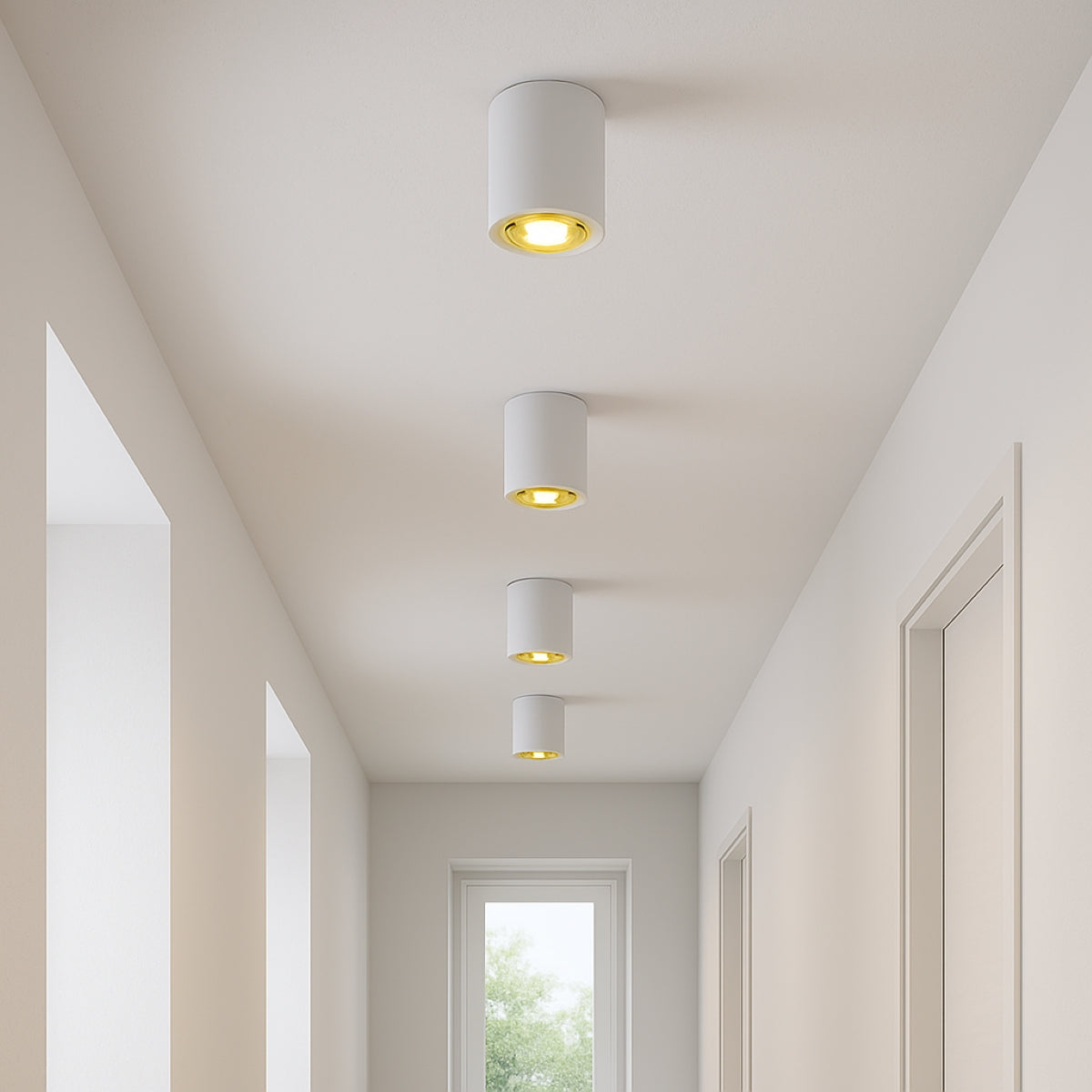 CGC PRINCE White GU10 Adjustable Surface Ceiling Downlight Flush Spot light with Gold Bezel