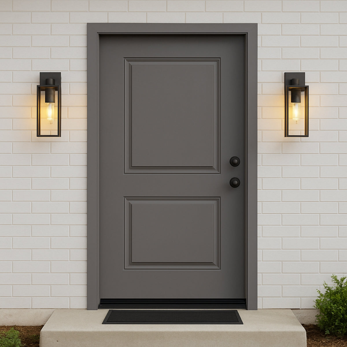 CGC CHLOE Down Black E27 Outdoor Wall Light Lantern Clear Diffuser IP54 Down
