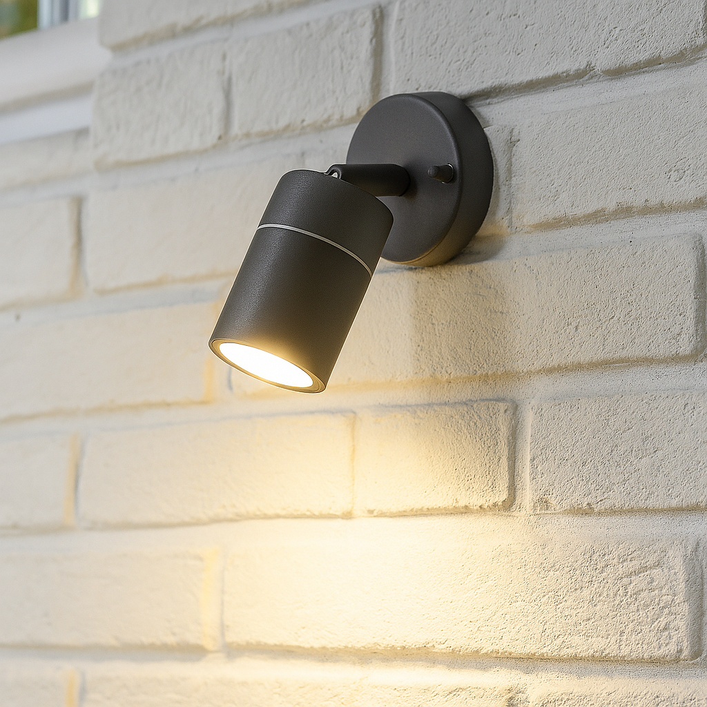 CGC MIA Dark Grey Stainless Steel GU10 Adjustable Outdoor Wall Light IP44