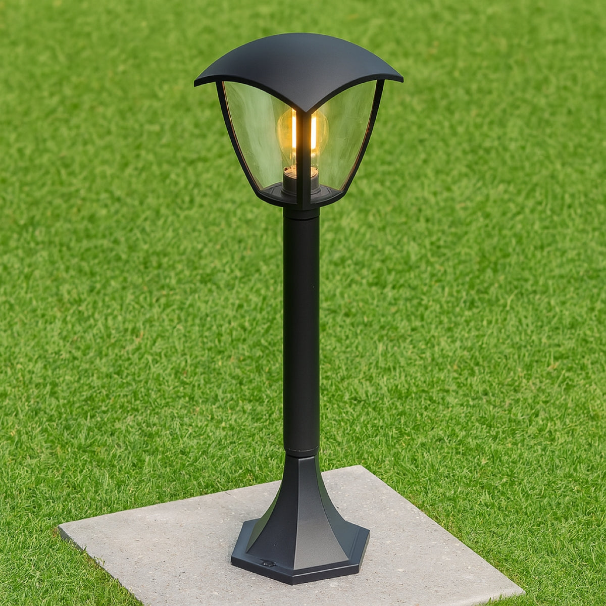 CGC VIOLET Black Outdoor Long Post Coach Style Light