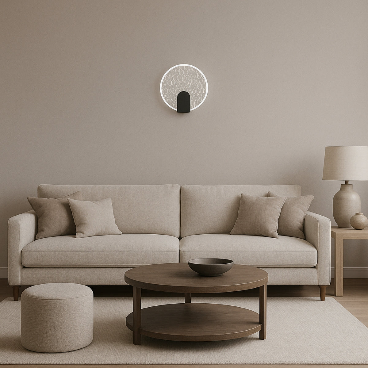 CGC CRACKLE Indoor Round LED Wall Light Black Gold and Crackle Glass Effect 6W 4200k Natural White 730lm