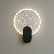 CGC CRACKLE Indoor Round LED Wall Light Black Gold and Crackle Glass Effect 6W 4200k Natural White 730lm