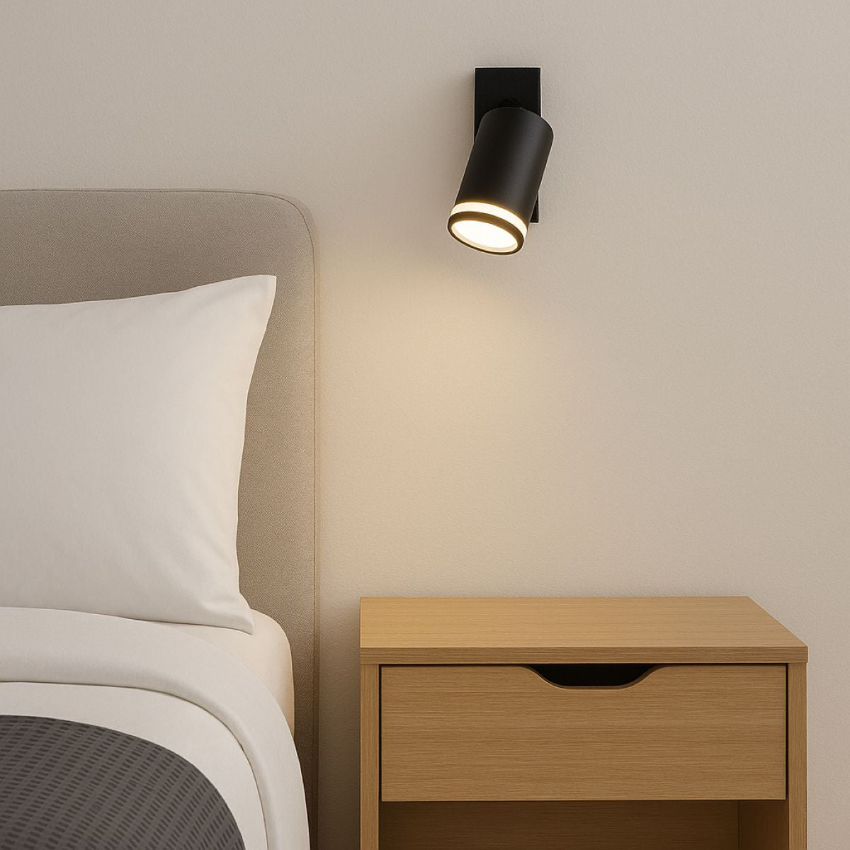 CGC BELLA Black GU10 Wall Light Halo Reflector With On/Off Switch