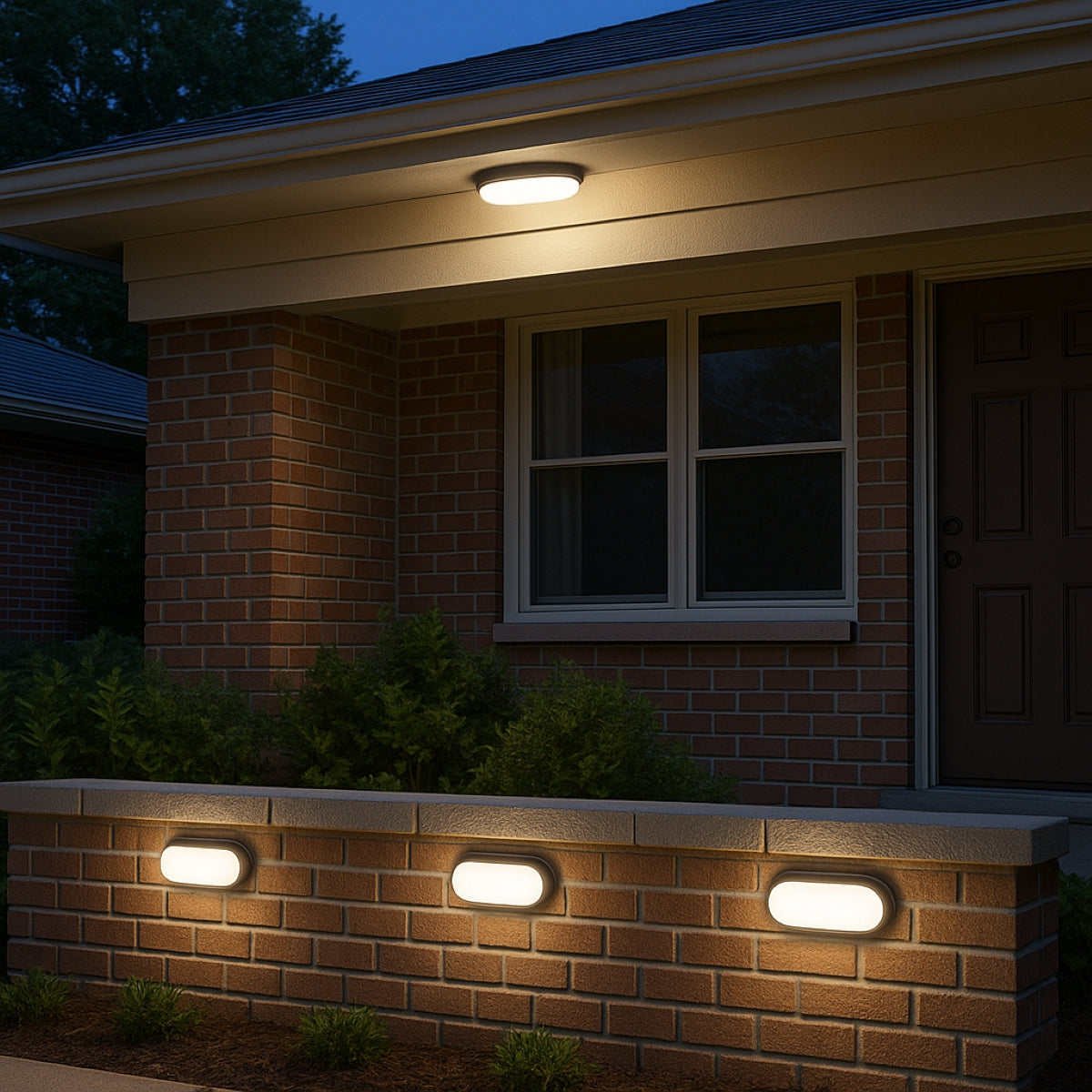 CGC SONNY Black Opal Oval Outdoor Wall Light Bulkhead 12W