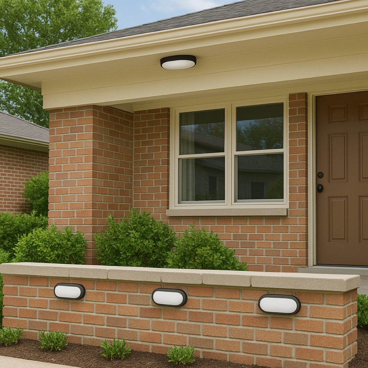 CGC SONNY Black Opal Oval Outdoor Wall Light Bulkhead 12W