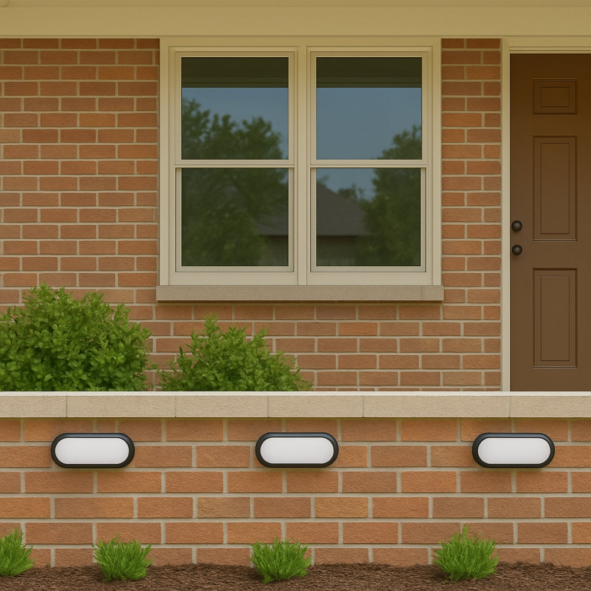 CGC SONNY Black Opal Oval Outdoor Wall Light Bulkhead 12W