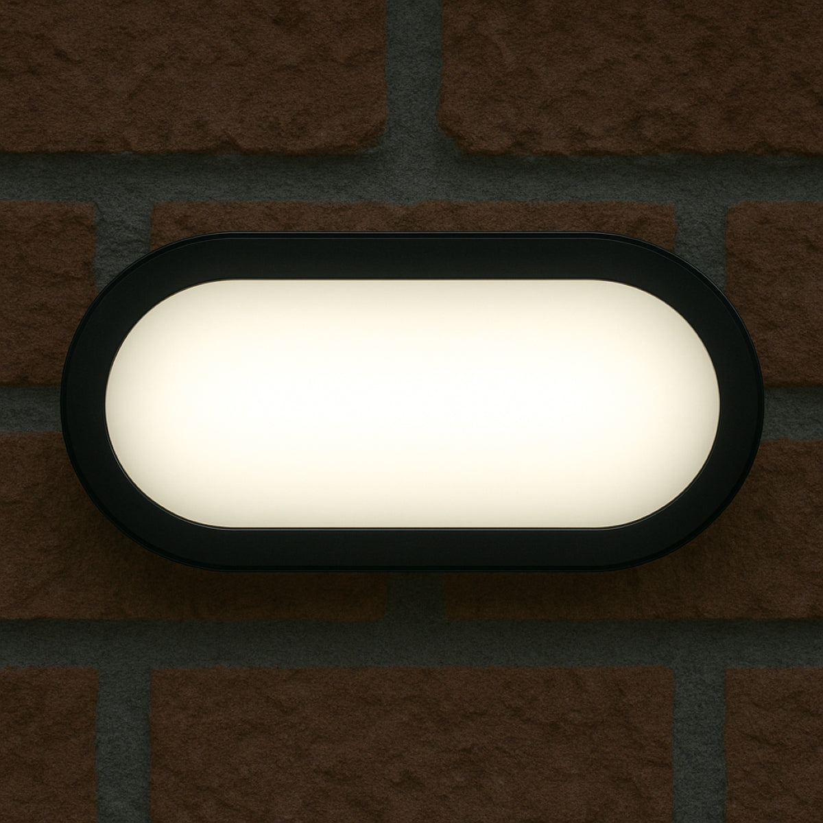 CGC SONNY Black Opal Oval Outdoor Wall Light Bulkhead 12W
