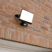 CGC PARRY 15W LED PIR Motion Sensor Floodlight Black Body with Full Front White Opal Diffuser 1300lm 4000k