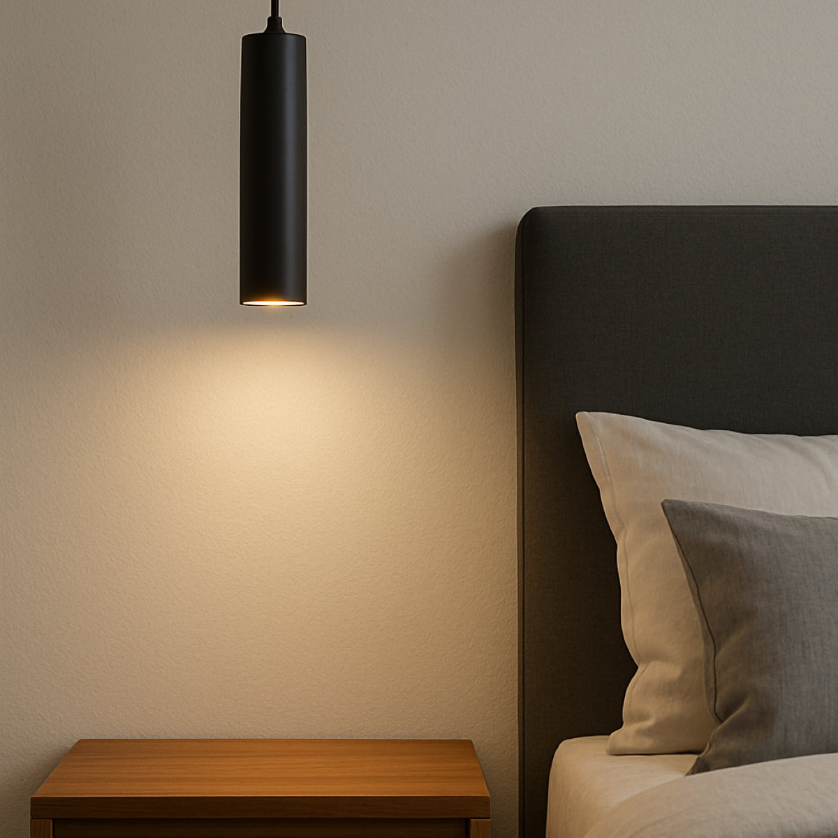 CGC RUTH Black Suspended Cylinder Ceiling Light