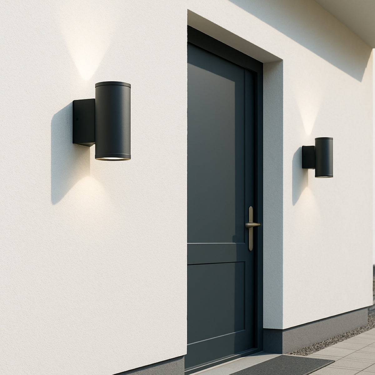 CGC SHERRI Dark Grey Cylinder Up and Down Outdoor Wall Light