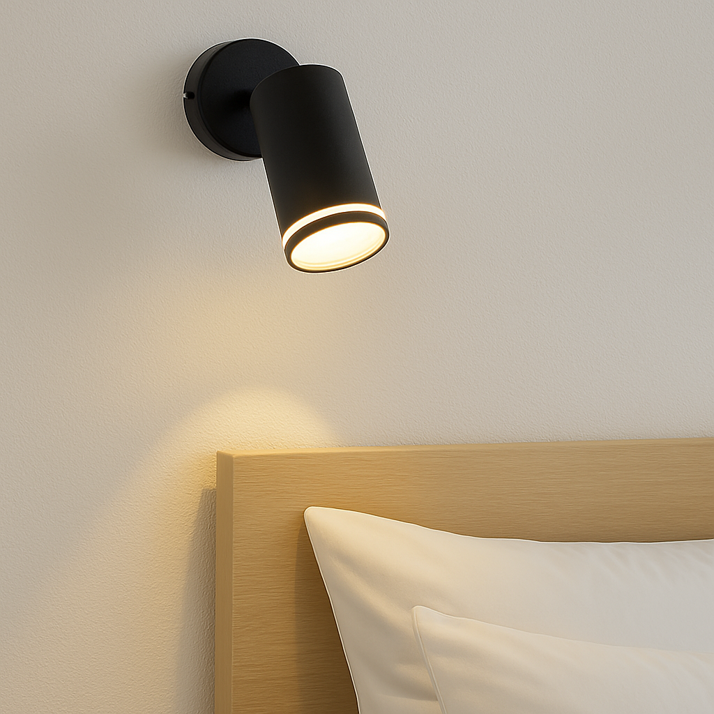 CGC OLI Black GU10 Ceiling Wall Spot Light Halo Ring With Adjustable Head