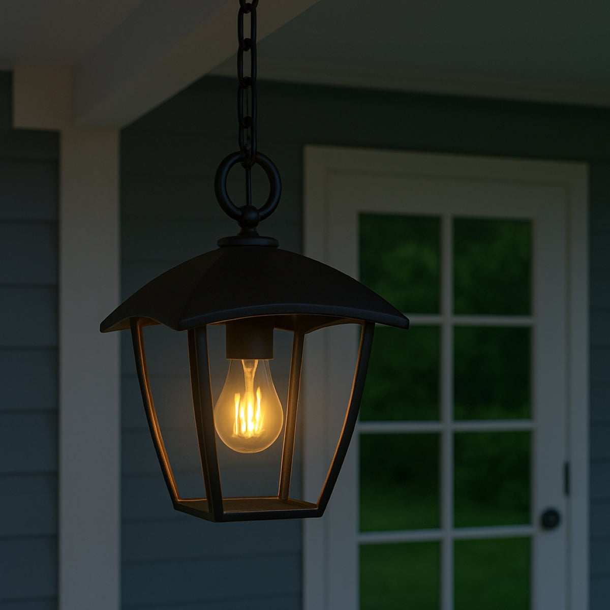 CGC VIOLET Black Outdoor Chain Hanging Lantern Light