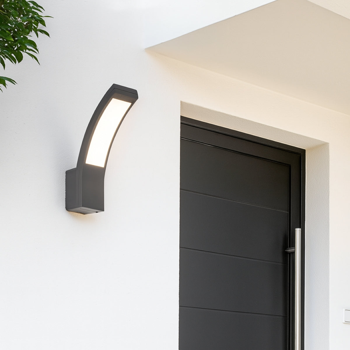 CGC PARIS Grey LED Curved Outdoor Wall Light