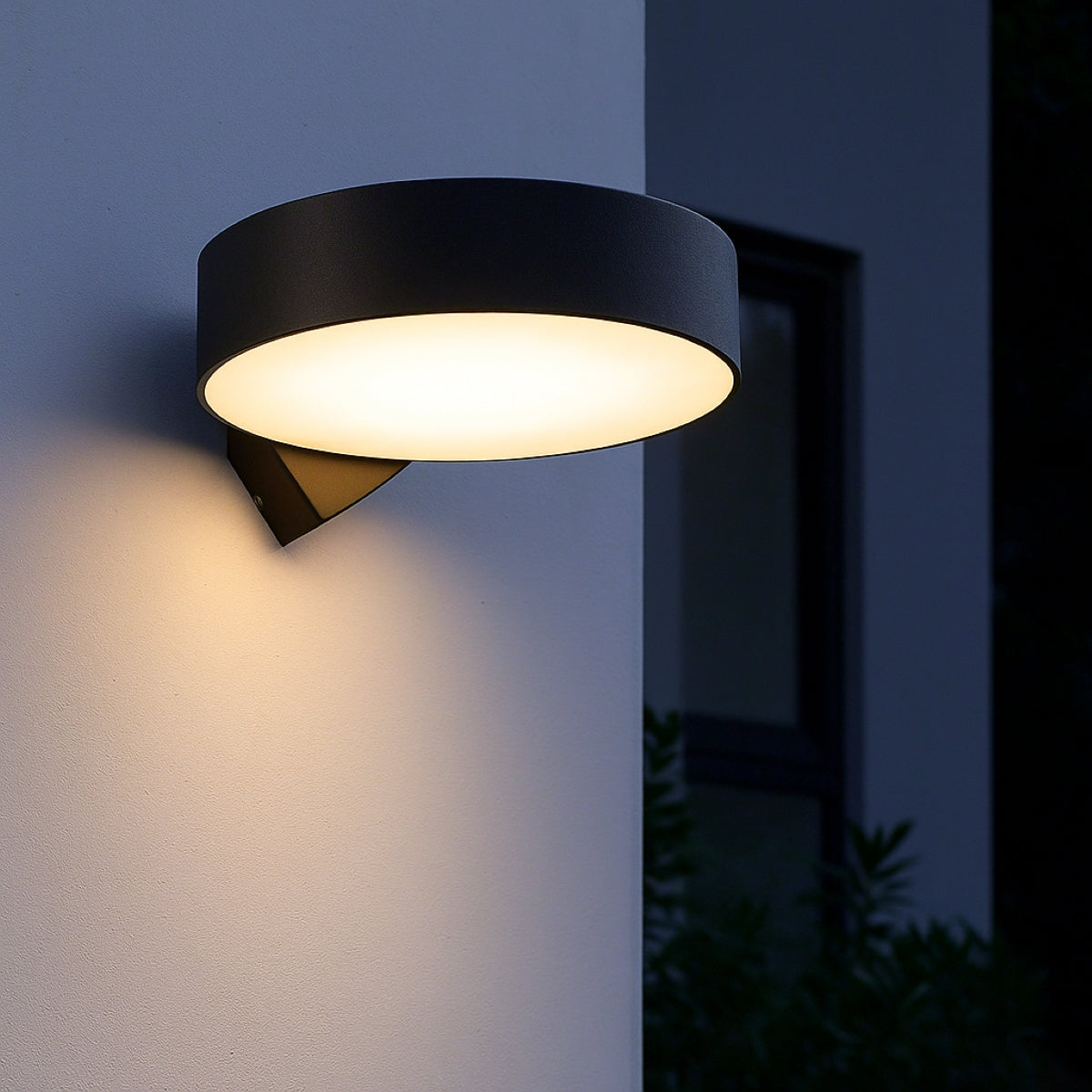 CGC Darcy Black Adjustable Round LED Outdoor Wall Light 3000k Warm White IP54