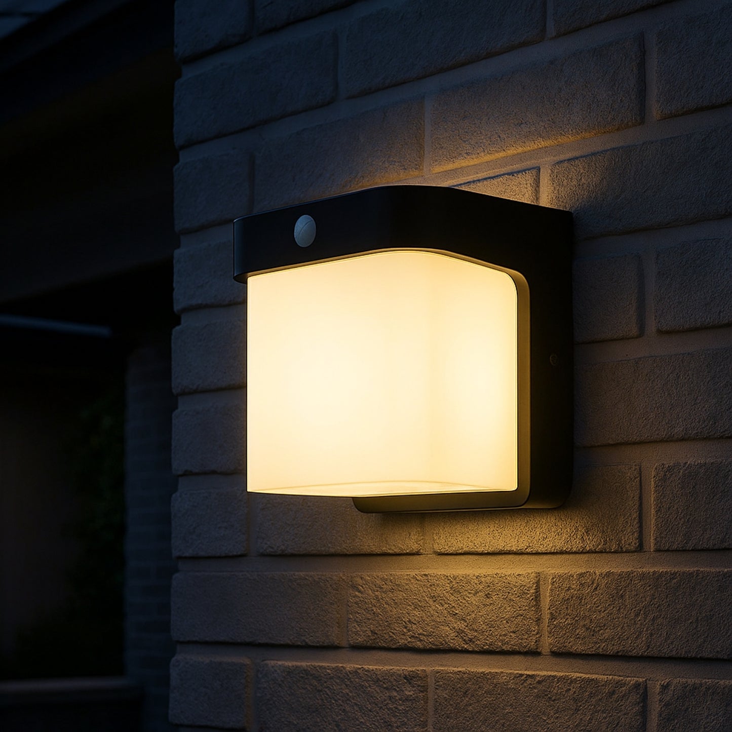 CGC RHEA Black Cube PIR Motion Sensor LED Outdoor Wall Light 4000k Natural White Integrated LED IP65