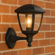 CGC NOVA Large Black Outdoor Wall Lantern Light with Clear Diffuser IP44 Polycarbonate Coastal