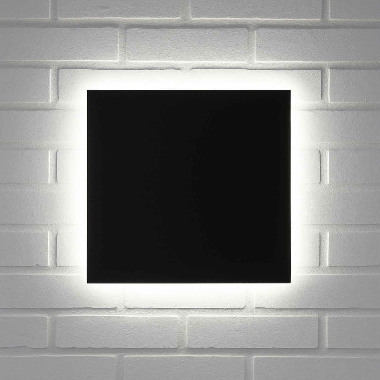 CGC BAILEY Black Square LED Outdoor Indoor Wall Light IP65 Back Lit Halo Polycarbonate Coastal