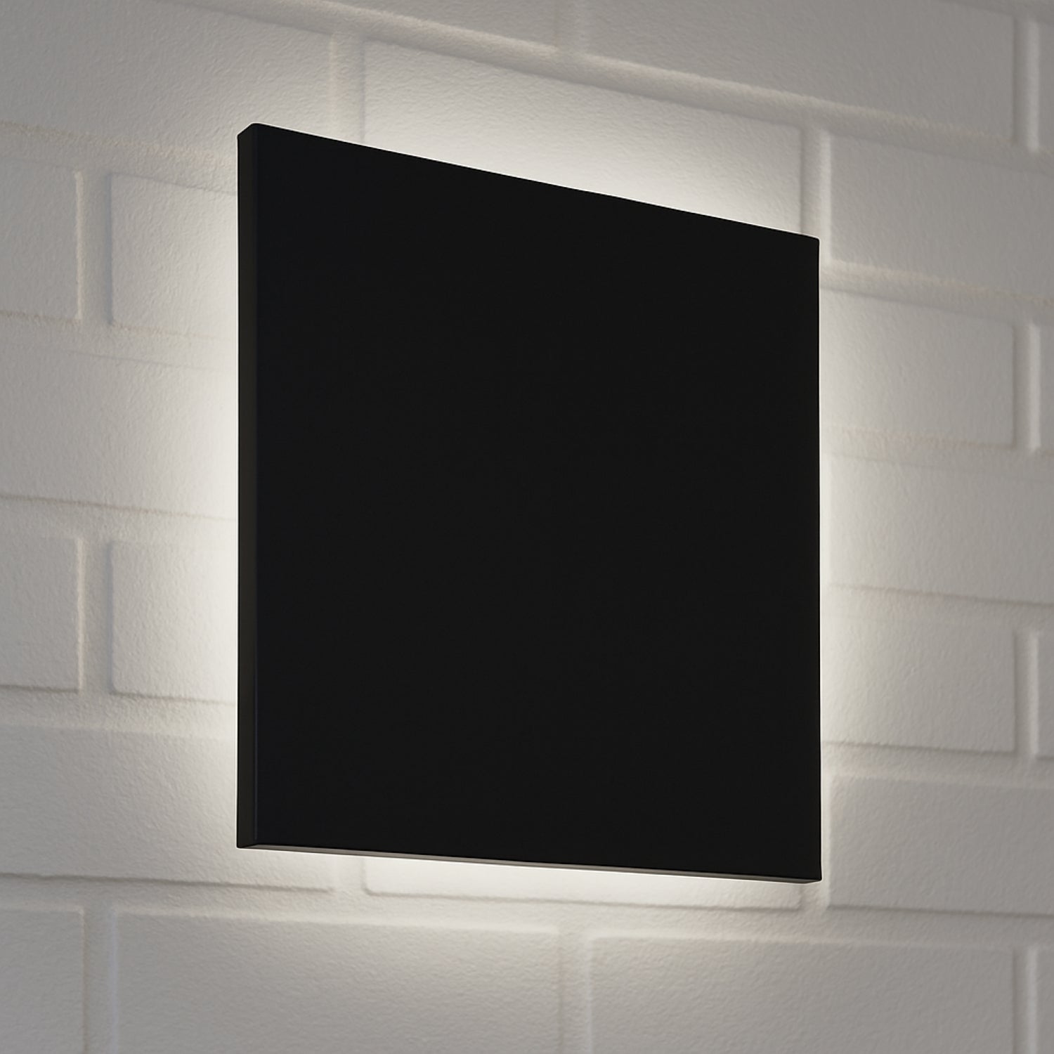 CGC BAILEY Black Square LED Outdoor Indoor Wall Light IP65 Back Lit Halo Polycarbonate Coastal