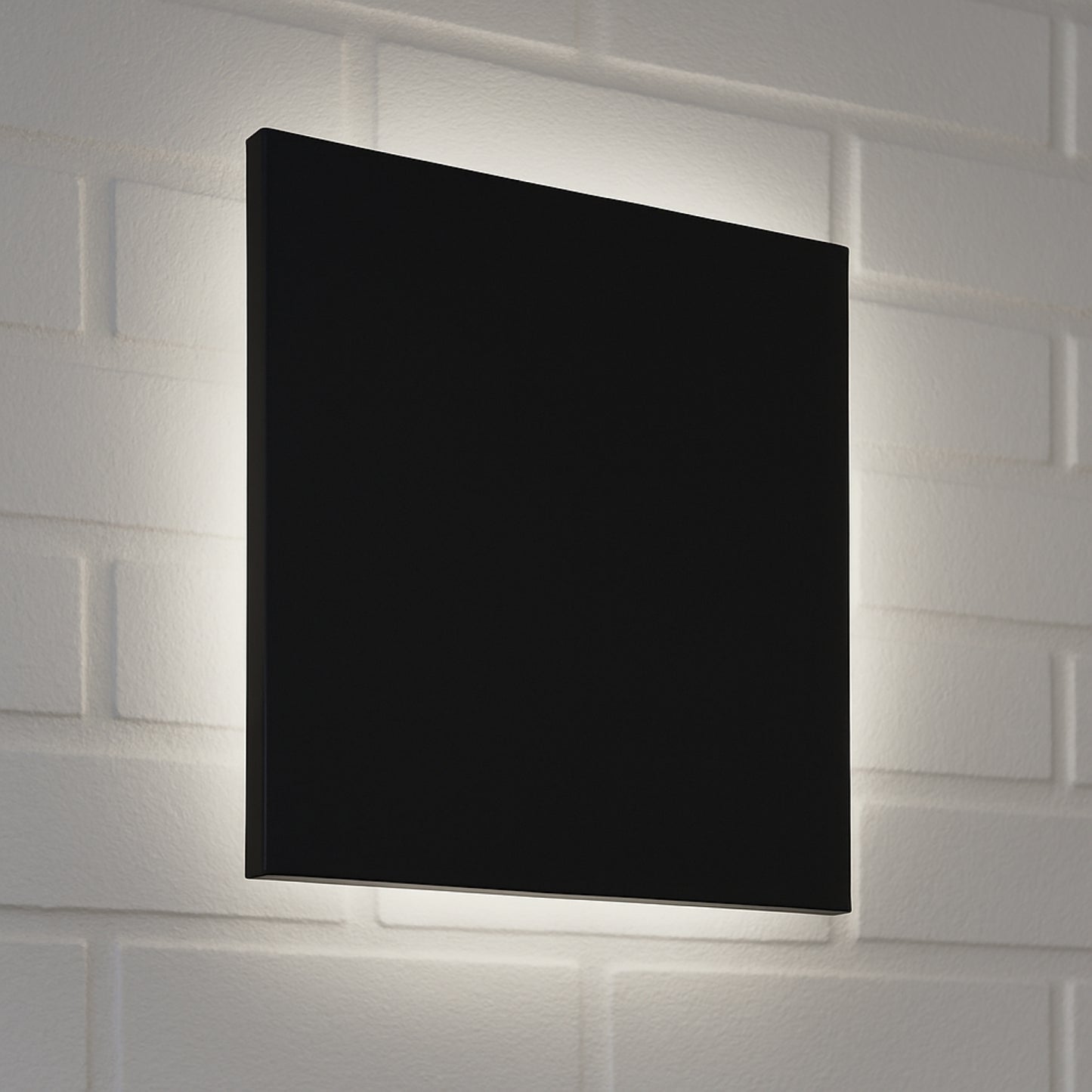 CGC BAILEY Black Square LED Outdoor Indoor Wall Light IP65 Back Lit Halo Polycarbonate Coastal