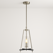 CGC DANIKA Satin Silver Steel and Black Ceiling Pendant Light