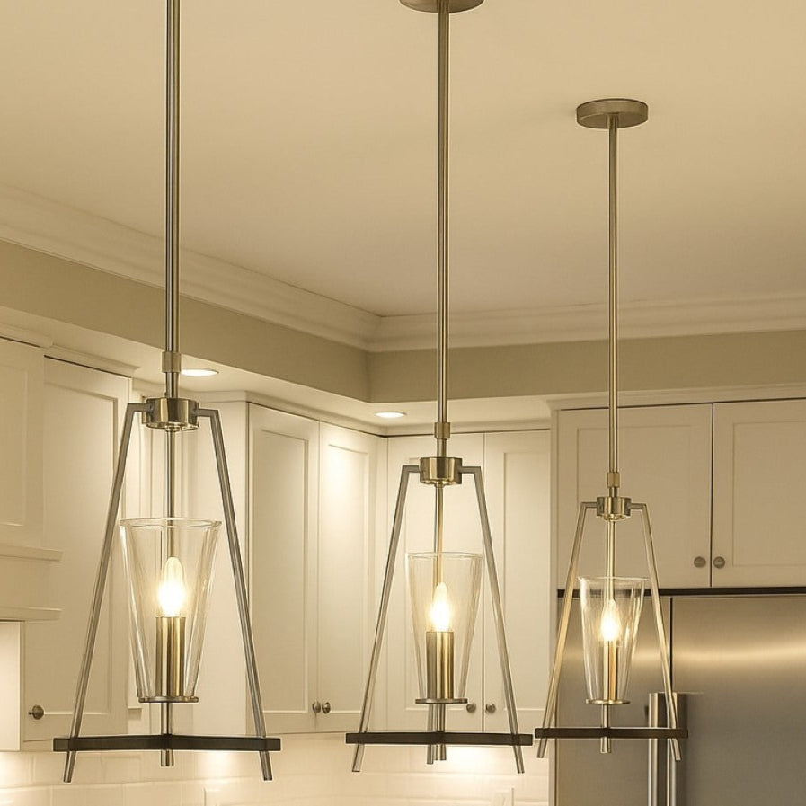 CGC DANIKA Satin Silver Steel and Black Ceiling Pendant Light