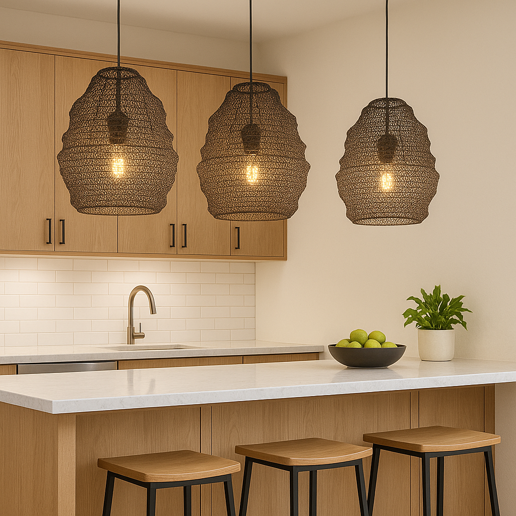CGC CASABLANCA Medium Black Mesh Moroccan Metal Ceiling Pendant Light and Lamp Shade